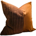 SNUGG & CO. CUSHION COVER - PATCHWORK CUSHION COVER - ORANGE CORDUROY VELVET