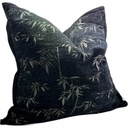 SNUGG & CO. CUSHION COVER - BAMBOO LEAF CUSHION COVER - BLACK JACQUARD