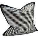 SNUGG & CO. CUSHION COVER - JACQUARD CUSHION COVER - BLACK WHITE JACQUARD