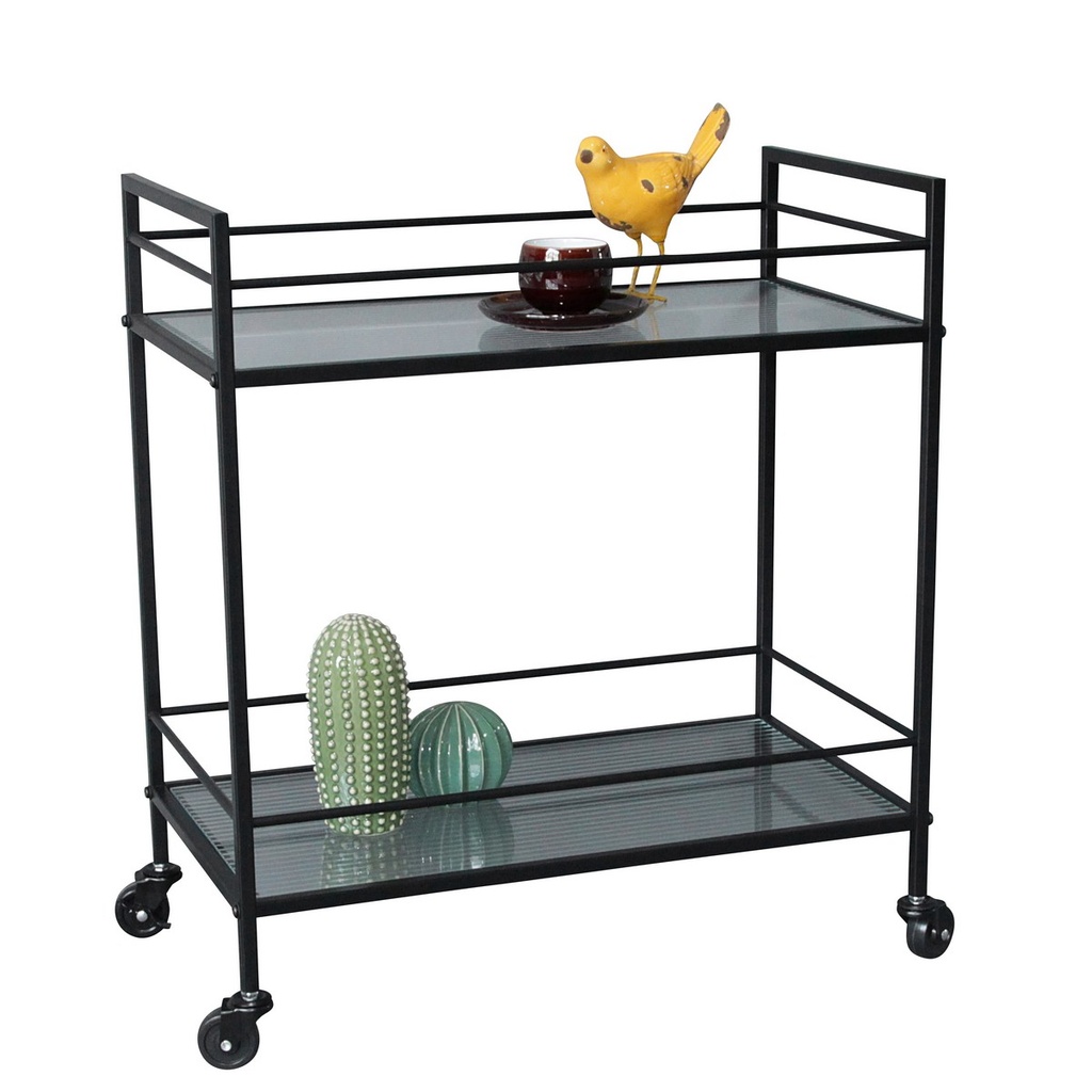 METAL BAR CART - BLACK