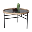 WOODEN & METAL COFFEE TABLE - NATURAL/BLACK