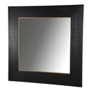 BLACK OAK & GOLD SQUARE MIRROR - OAK VENEER/MDF