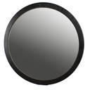 BLACK OAK & GOLD ROUND MIRROR - OAK VENEER/MDF
