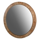BURL WALNUT ROUND MIRROR - VENEER/MDF