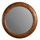 WALNUT ROUND MIRROR - VENEER/MDF