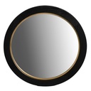 BLACK OAK & GOLD ROUND MIRROR - VENEER/MDF