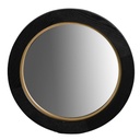 BLACK OAK & GOLD ROUND MIRROR - VENEER/MDF