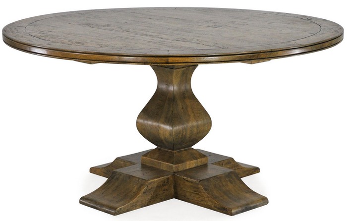 BOSQUET PEDASTAL ROUND DINING TABLERUSTIC VINTAGE
