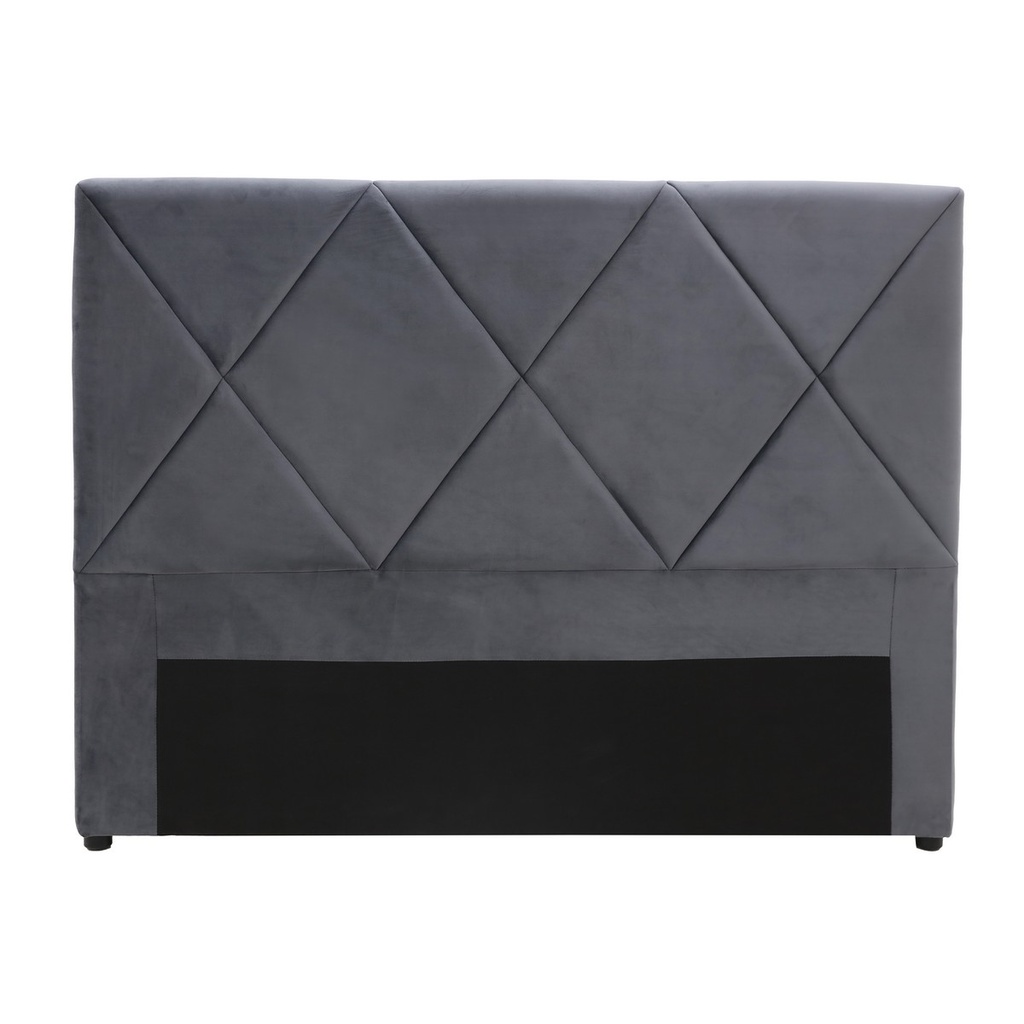 METRO DIAMOND STITCHED DOUBLE/QUEEN HEADBOARD  - VELVET CHARCOAL
