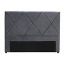 METRO DIAMOND STITCHED DOUBLE/QUEEN HEADBOARD  - VELVET CHARCOAL