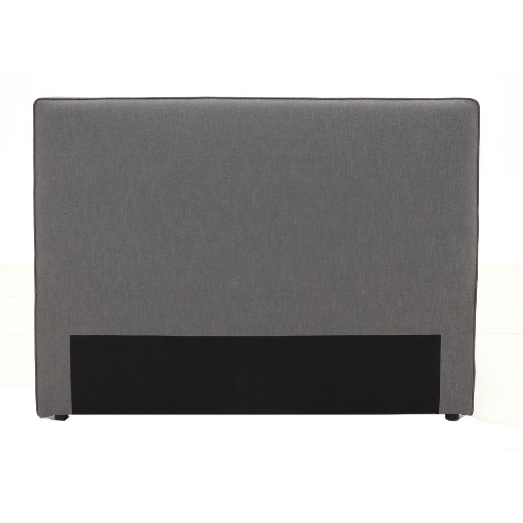VOUGE WITH PIPED EDGE DOUBLE/QUEEN HEADBOARD - FABRIC CHARCOAL