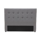 CREST TUFTED STITCHED DOUBLE/QUEEN HEADBOARD - FABRIC CHARCOAL