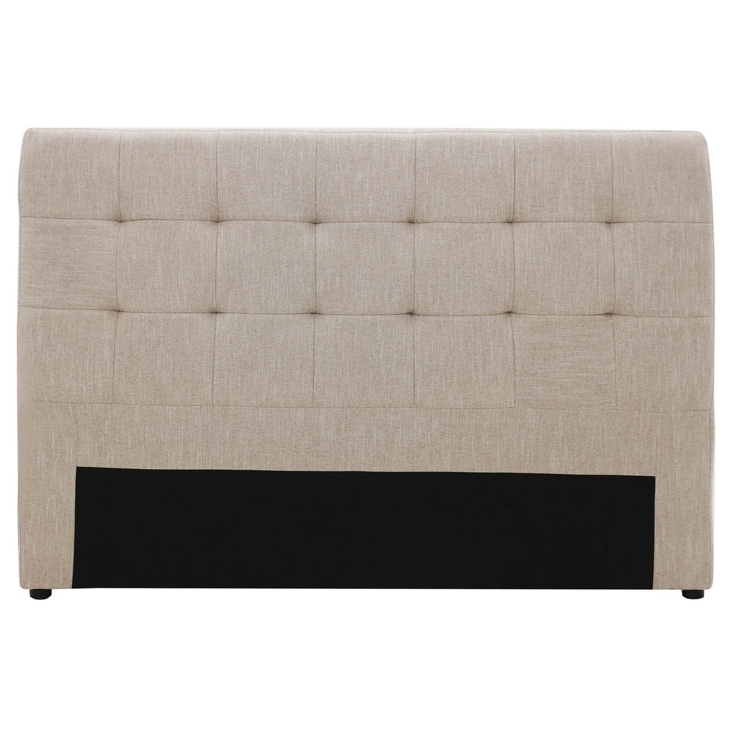 CREST TUFTED STITCHED KING/SUPER KING HEADBOARD - FABRIC TAUPE