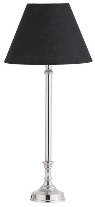 TABLE LAMP WITH SHADE (LAMP - NICKEL / SHADE - BLACK LINEN)
