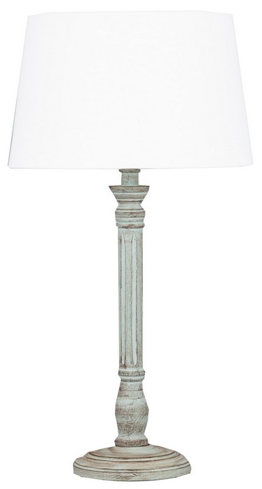 TABLE LAMP & SHADE - LT GREEN WASH / WHITE LINEN
