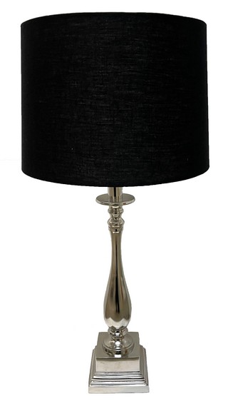 TABLE LAMP - ALUMINIUM/NICKEL FINISH / SH- BALCK LINEN