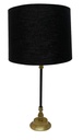 TABLE LAMP - ALUMINIUM /BLACK & BRASS FINISH / SHADE - BLACK LINEN