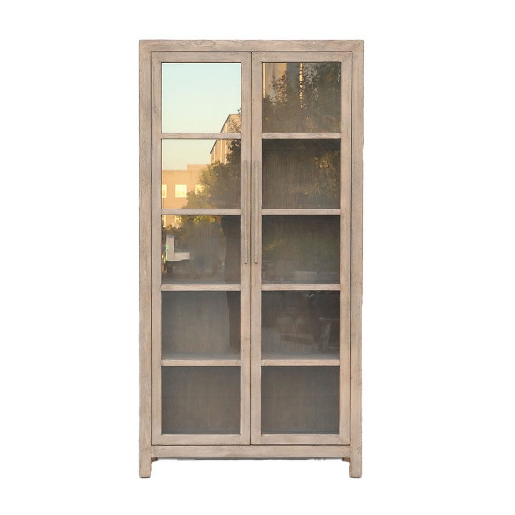 LOTUS & JADE TALL 2 DOOR DISPLAY CABINET - RECLAIMED PINE