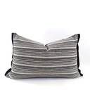 CUSHION COVER - TRIBAL - BLACK / LINEN
