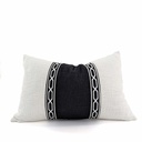 CUSHION COVER - YACHT - BLACK / WHITE