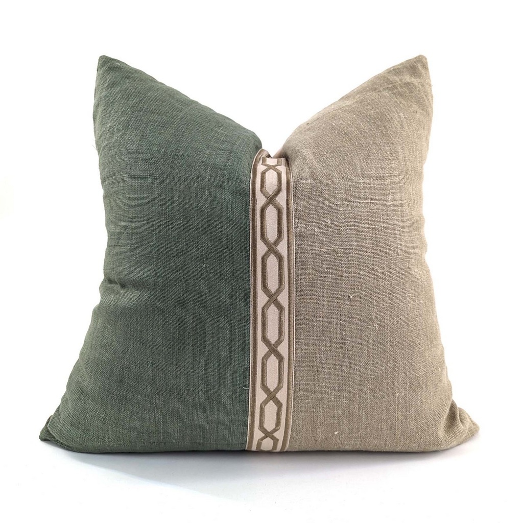 CUSHION COVER - YACHT - MINT / NATURAL