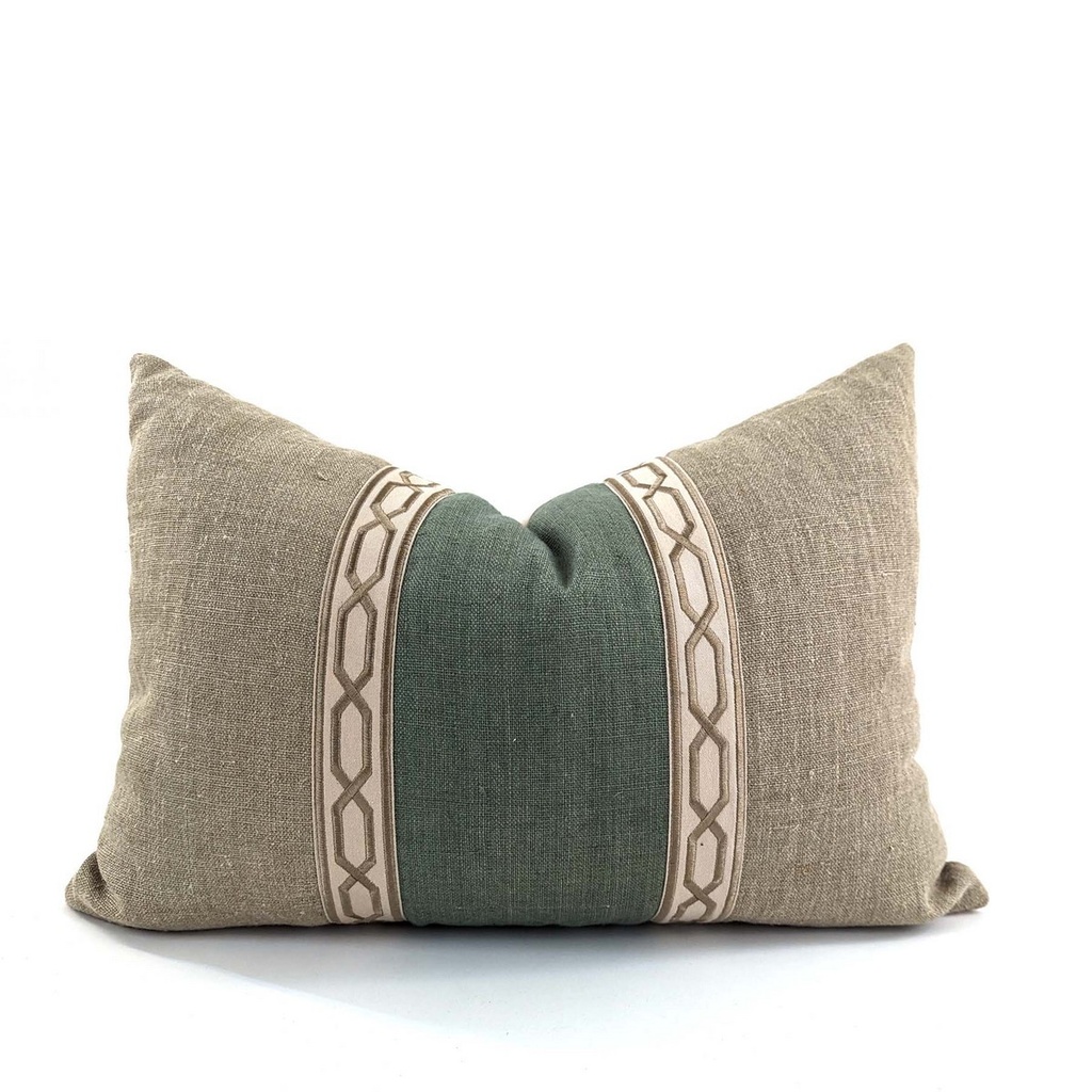 CUSHION COVER - YACHT - MINT / NATURAL