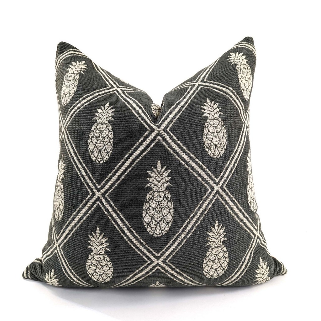 CUSHION COVER - PINEAPPLE - DARK GREY / NATURAL