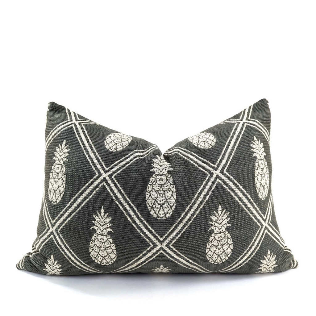 CUSHION COVER - PINEAPPLE - DARK GREY / NATURAL
