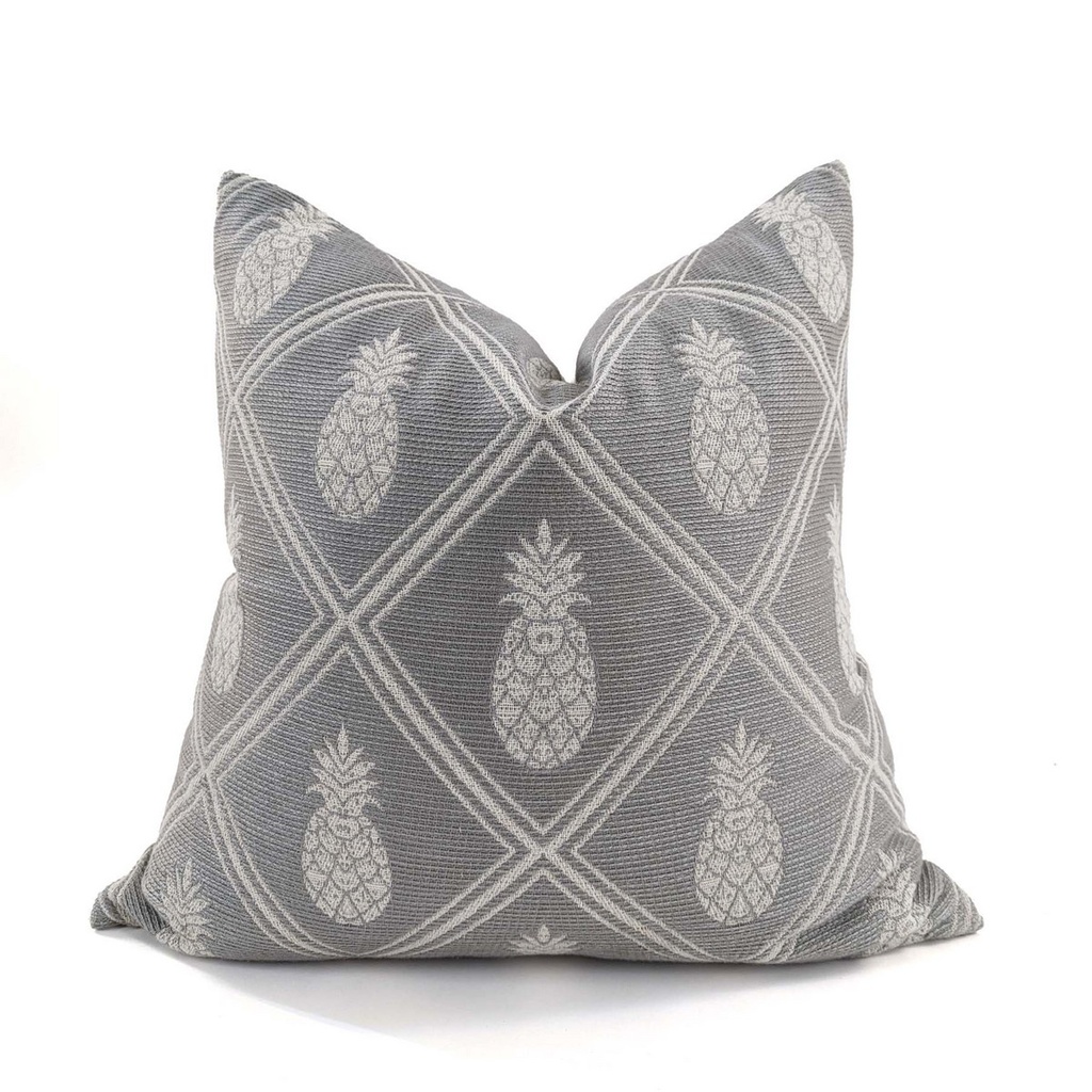 CUSHION COVER - PINEAPPLE - GREY / WHITE