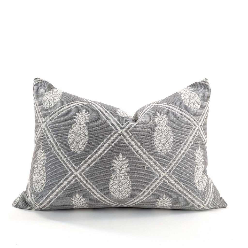 CUSHION COVER - PINEAPPLE - GREY / WHITE