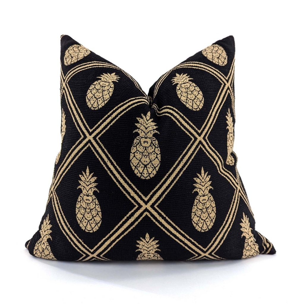 CUSHION COVER - PINEAPPLE - BLACK / GOLD