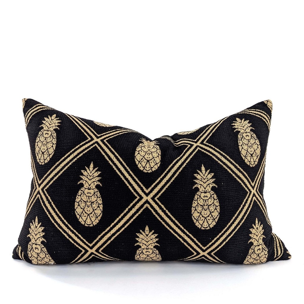 CUSHION COVER - PINEAPPLE - BLACK / GOLD