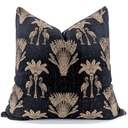 SNUGG & CO  CUSHION COVER - PALM FLAMINGO BLACK & GOLD