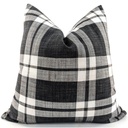 SNUGG & CO  CUSHION COVER - BROOKS CHECK BLACK CHEQUERED