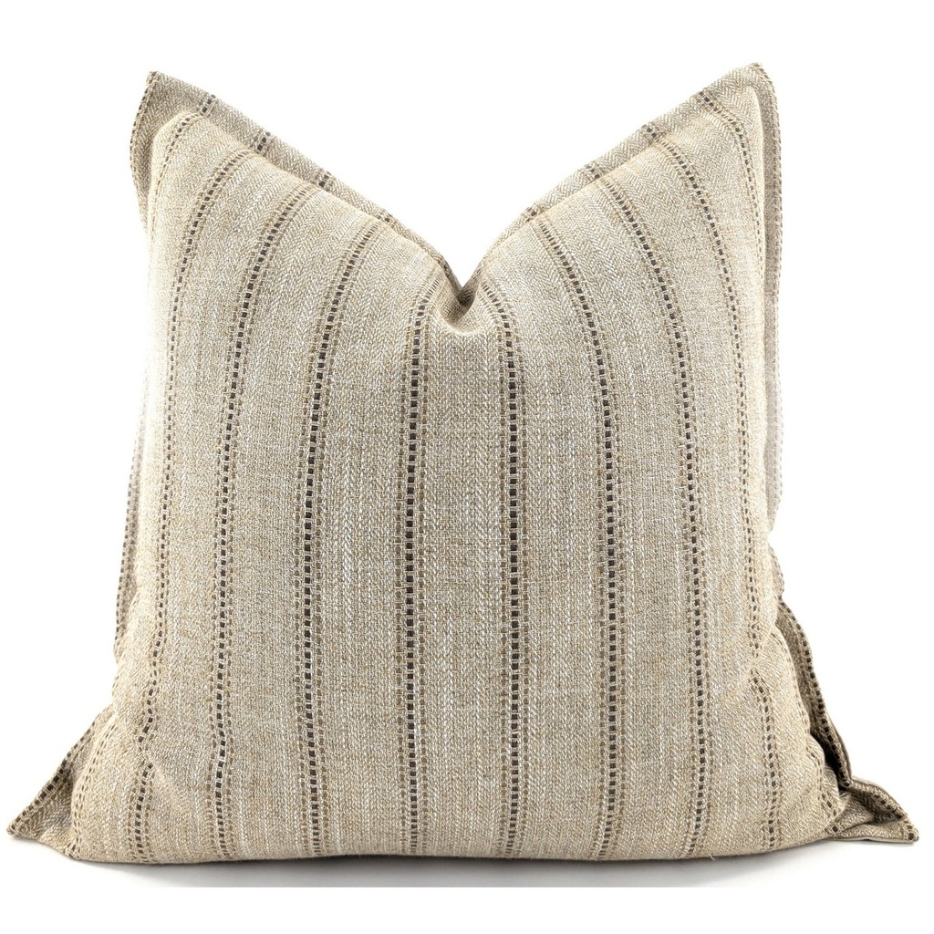 SNUGG & CO  CUSHION COVER - INT EARTSTRIPED NATURAL