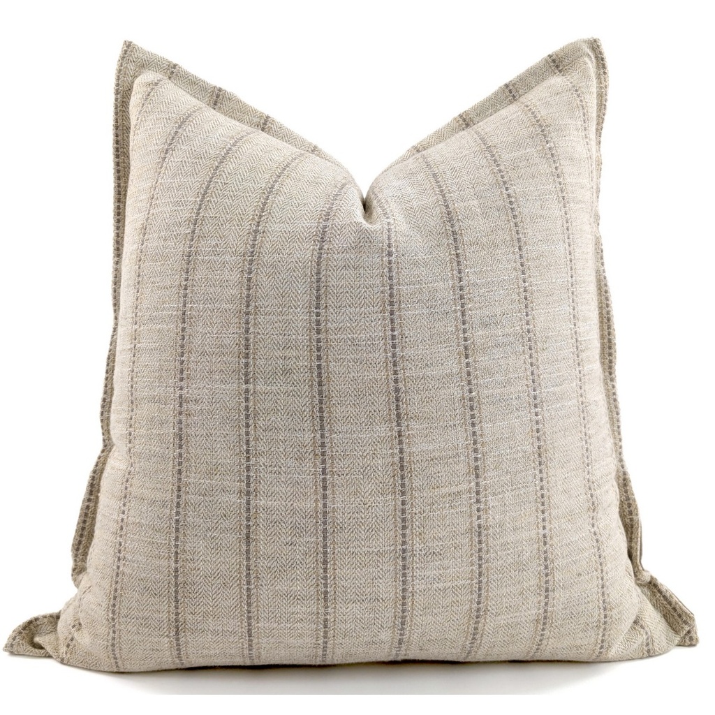 SNUGG & CO  CUSHION COVER - INT EARTSTRIPED NATURAL