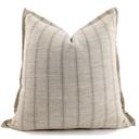 SNUGG & CO  CUSHION COVER - INT EARTSTRIPED NATURAL