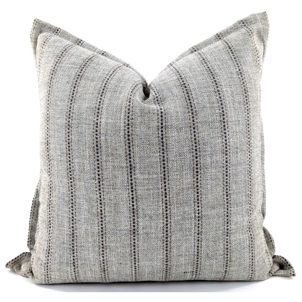 SNUGG & CO  CUSHION COVER - INT EARTSTRIPED NATURAL