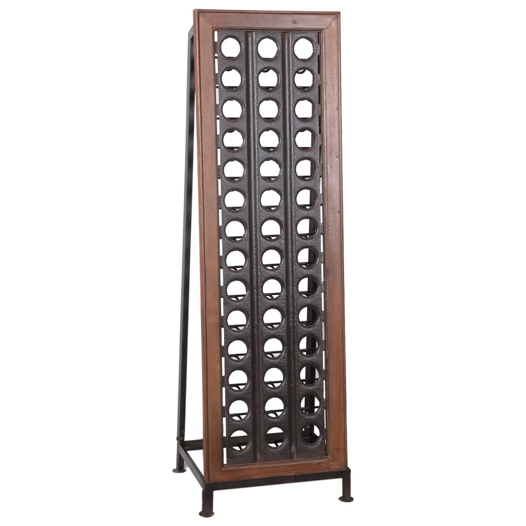 HEIRLOOM SOLID TEAK WINE BOTTLE RACK
