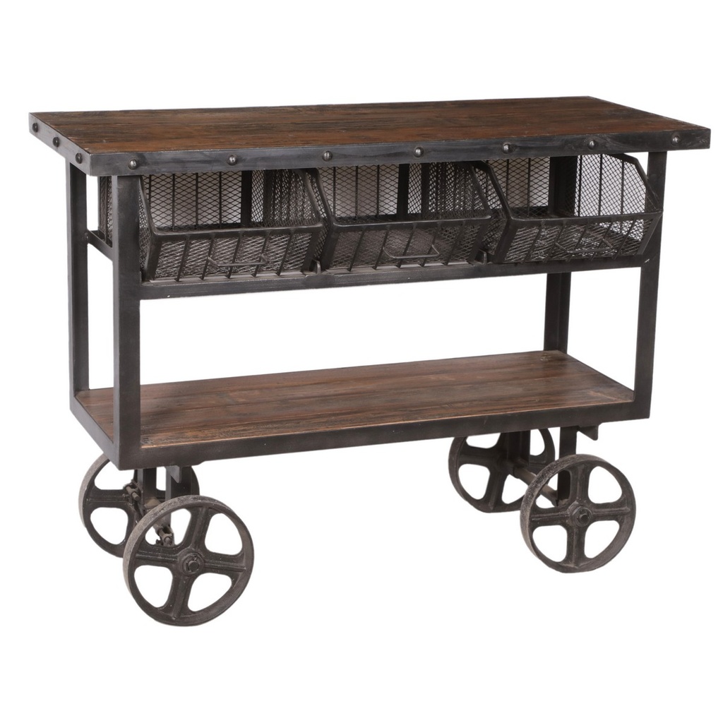 HEIRLOOM SOLID TEAK TROLLEY BENCH