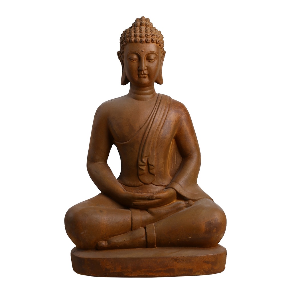 SITTING BUDDHA - RUSTY, TERRACOTTA