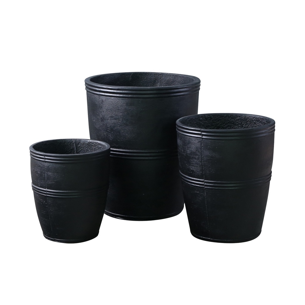 APOLLO ROUND PLANTERS - BLACK