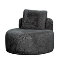 SOPHIE ROUND ACCENT CHAIR - GRAPHITE FAUX SHEEPSKIN
