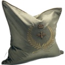 CUSHION COVER - HAND EMBROIDERED - DARK GREEN / GOLD