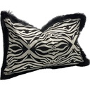 CUSHION COVER - HAND EMBROIDERED - BLACK / WHITE