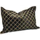 CUSHION COVER - HAND EMBROIDERED - BLACK / GOLD