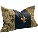 CUSHION COVER - HAND EMBROIDERED - LEOPARD / BLACK