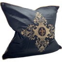 CUSHION COVER - HAND EMBROIDERED - BLACK / GOLD