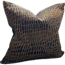 CUSHION COVER - HAND EMBROIDERED - COPPER / BLACK