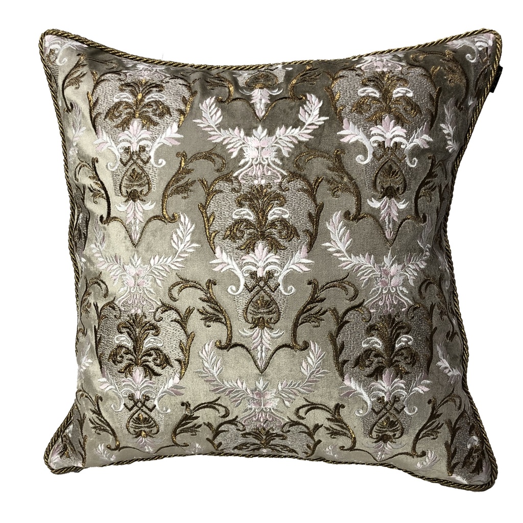 CUSHION COVER - HAND EMBROIDERED  - MULTI COLOURED W/ FLORAL DESIGN